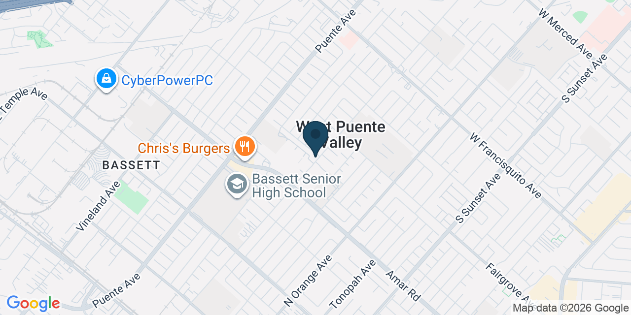 Map showing La Puente, Los Angeles County, CA