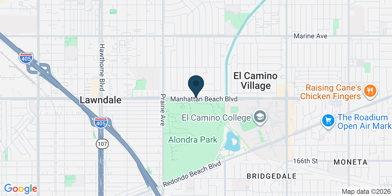 Map showing El Camino Village, Los Angeles County, CA