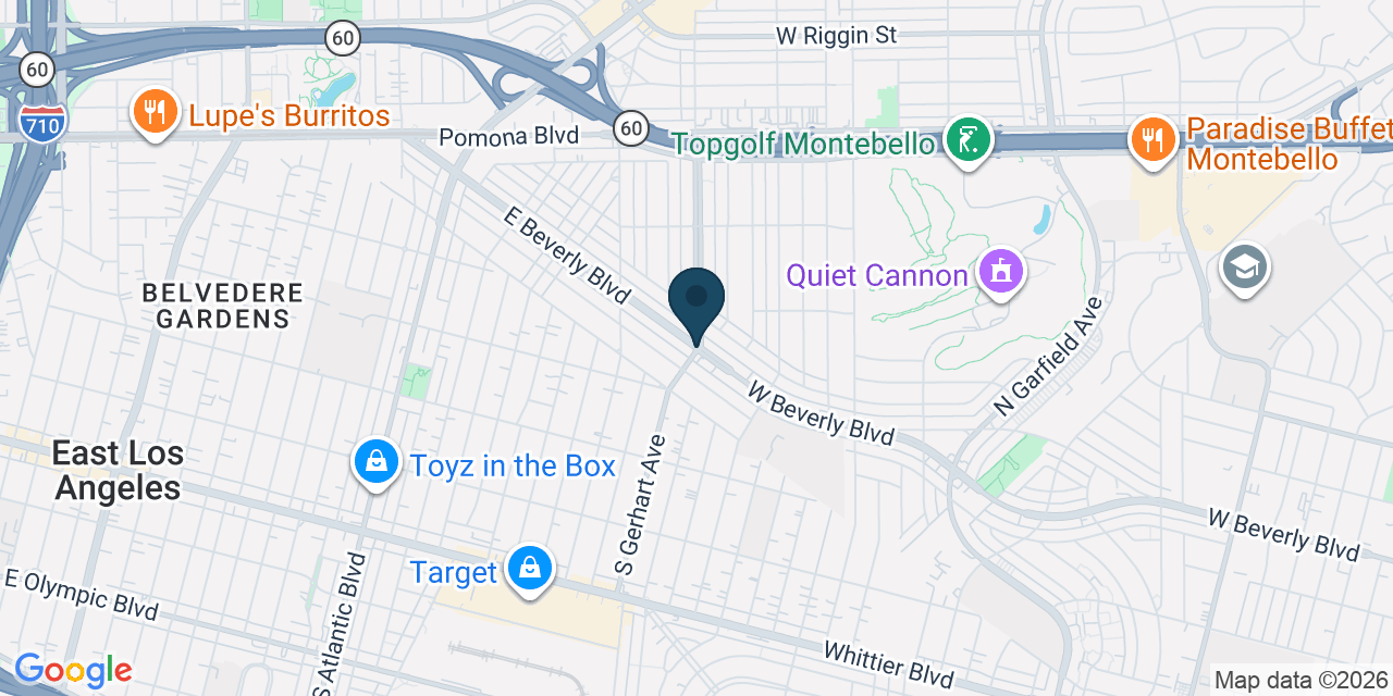 Map showing East Los Angeles, Los Angeles County, CA