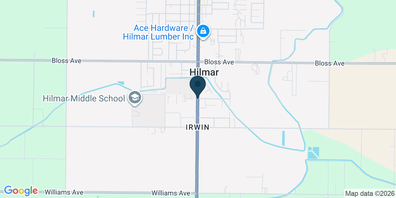 Map showing Hilmar, Merced County, CA