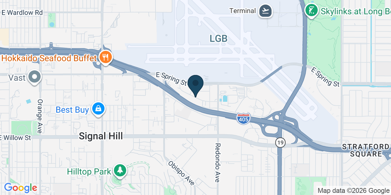 Map showing Long Beach, Los Angeles County, CA