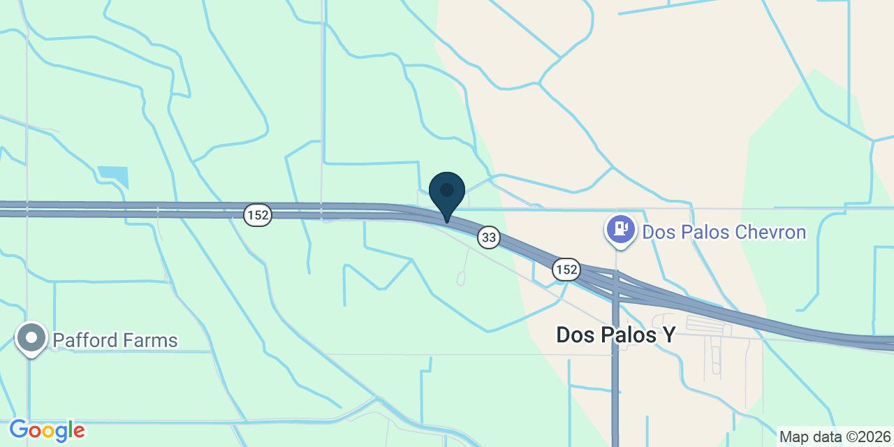 Map showing Dos Palos, Merced County, CA
