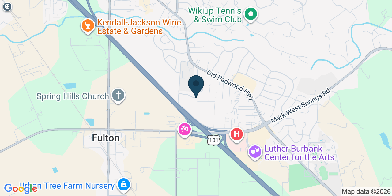 Map showing Larkfield-Wikiup, Sonoma County, CA