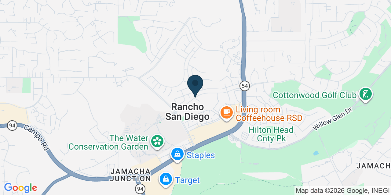 Map showing Rancho San Diego, San Diego County, CA