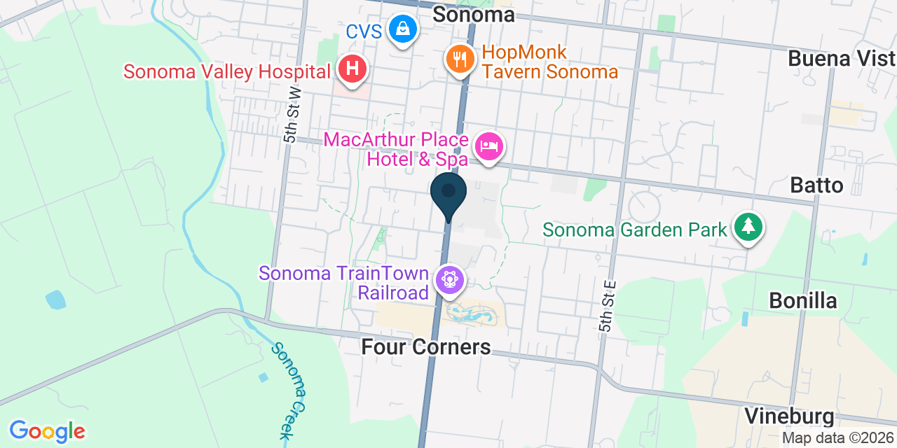 Map showing Sonoma, Sonoma County, CA