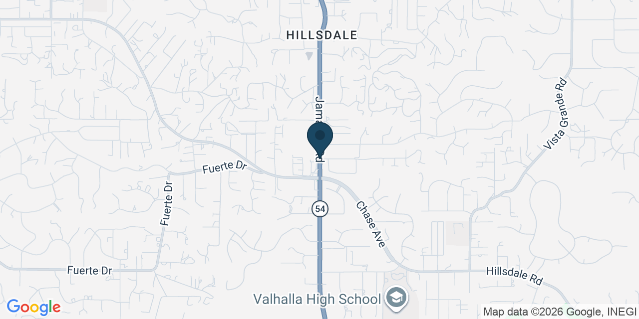 Map showing Casa de Oro-Mount Helix, San Diego County, CA