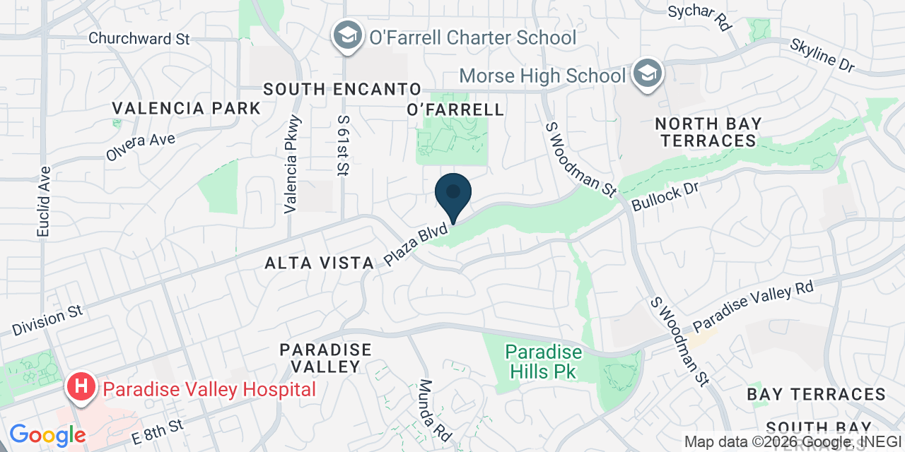 Map showing San Diego County, CA