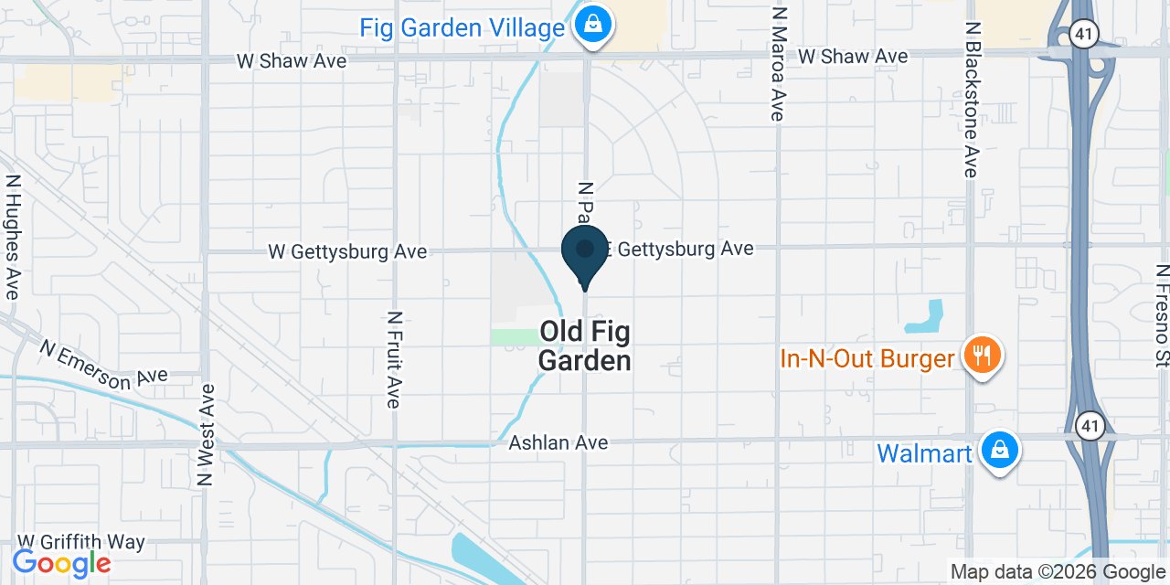 Map showing Fresno County, CA