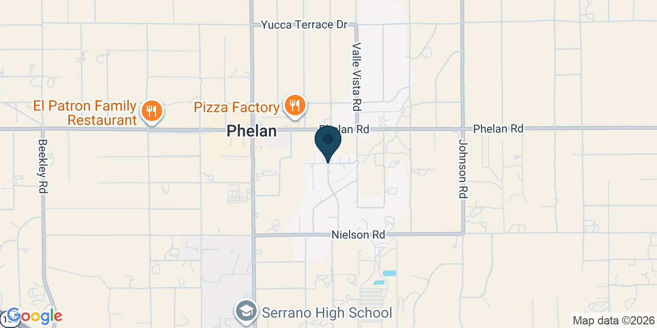 Map showing Phelan, San Bernardino County, CA