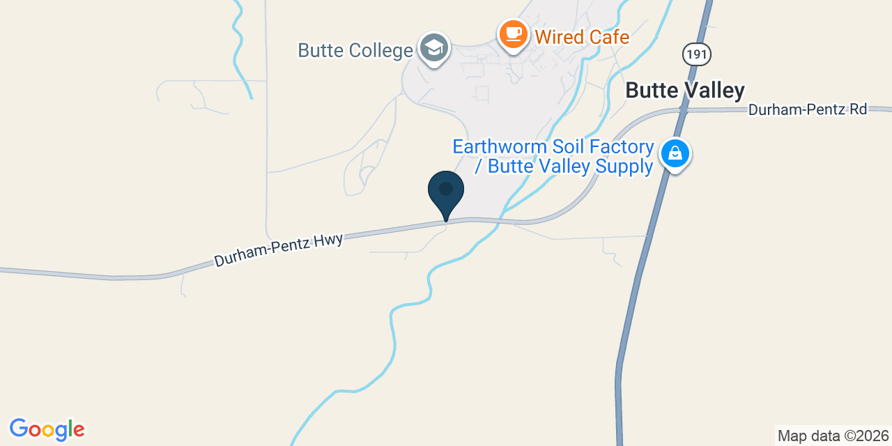 Map showing Butte Valley, Butte County, CA
