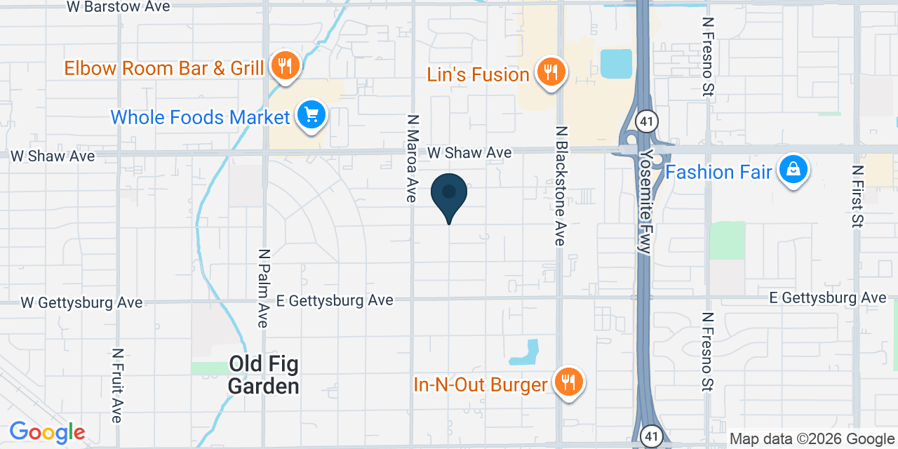 Map showing Old Fig Garden, Fresno County, CA