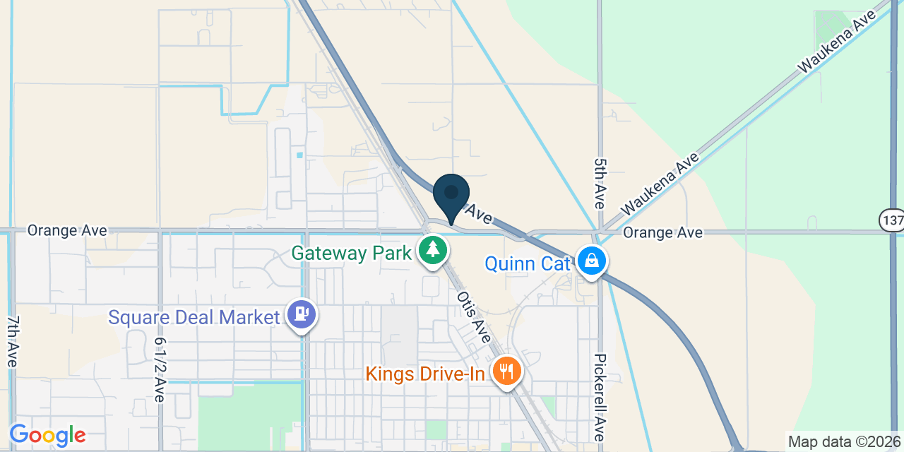 Map showing Kings County, CA