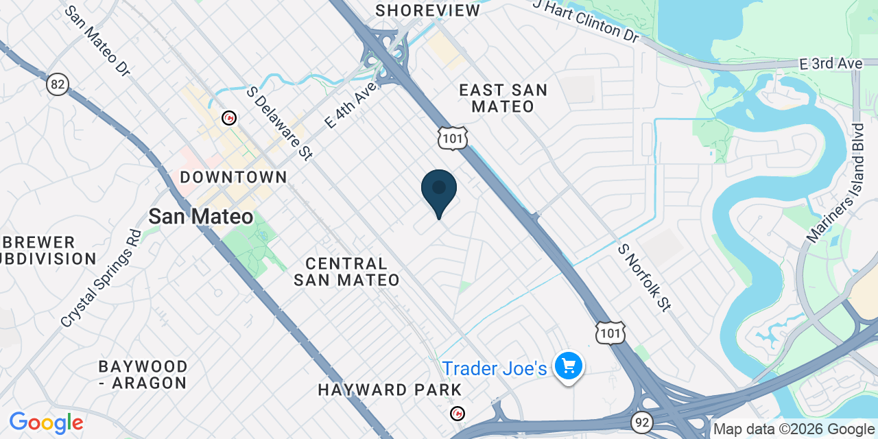 Map showing San Mateo, San Mateo County, CA