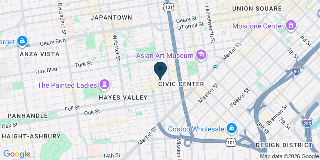 Map showing San Francisco, San Francisco County, CA