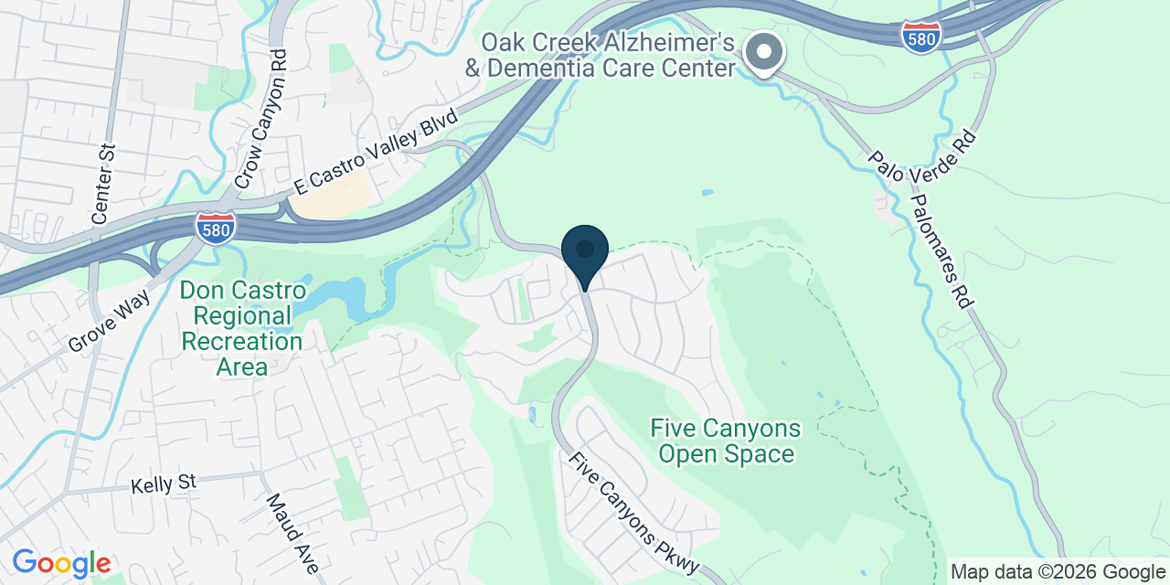 Map showing Castro Valley, Alameda County, CA
