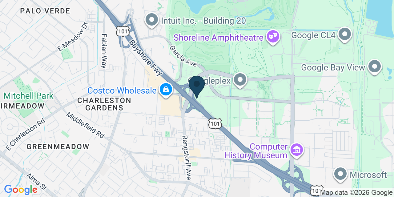 Map showing Mountain View, Santa Clara County, CA