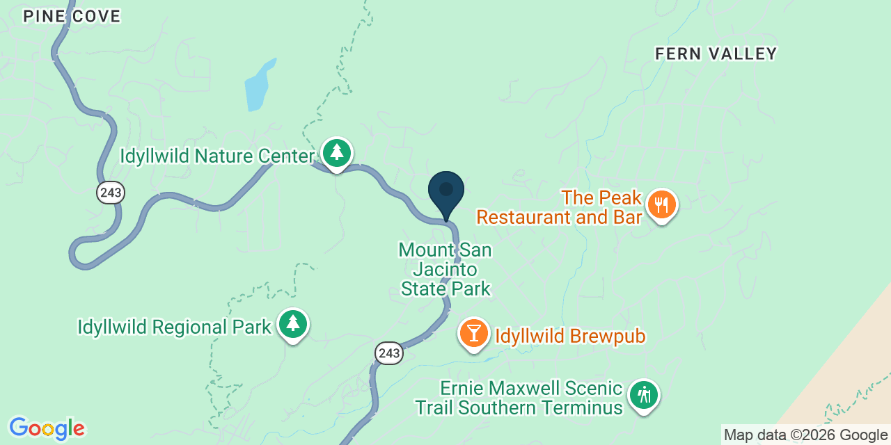 Map showing Idyllwild-Pine Cove, Riverside County, CA