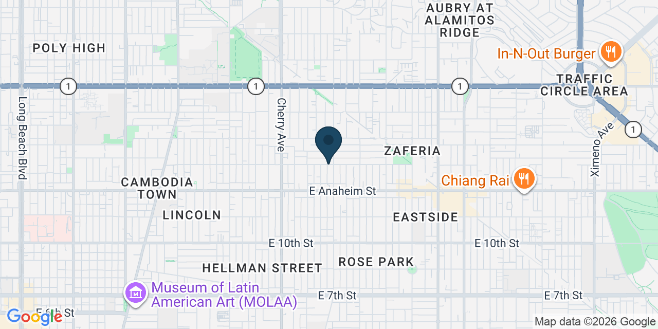 Map showing Long Beach, Los Angeles County, CA