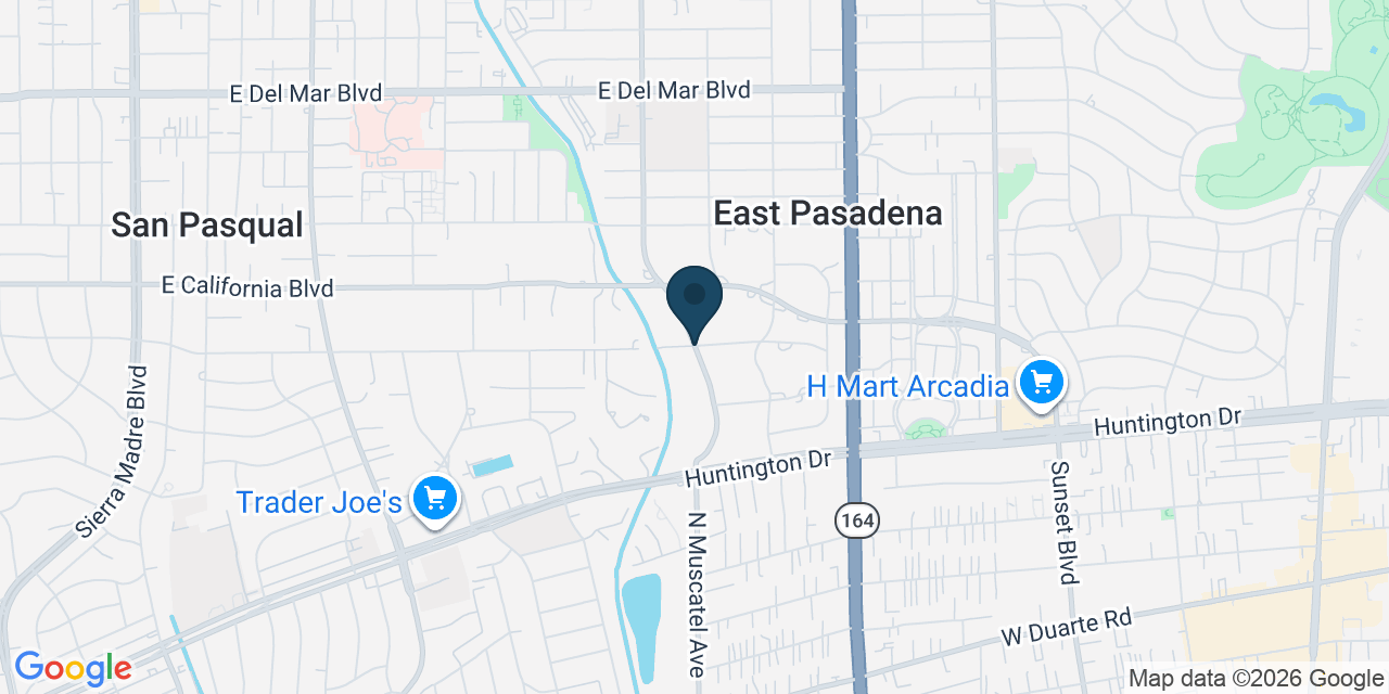 Map showing East Pasadena, Los Angeles County, CA