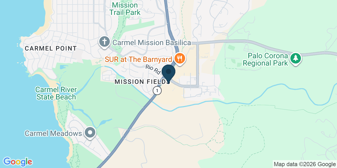 Map showing Carmel, Monterey County, CA