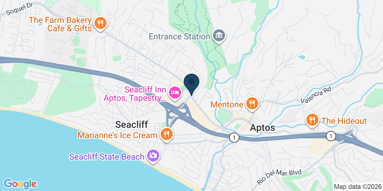 Map showing Aptos, Santa Cruz County, CA