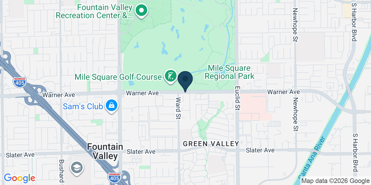 Map showing Orange County, CA
