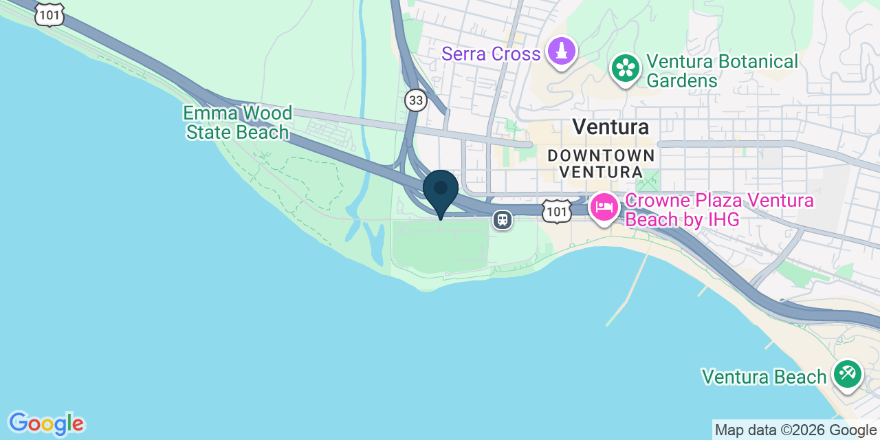 Map showing Ventura, Ventura County, CA