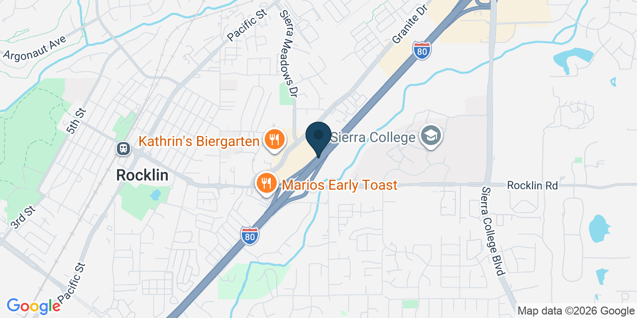 Map showing Rocklin, Placer County, CA