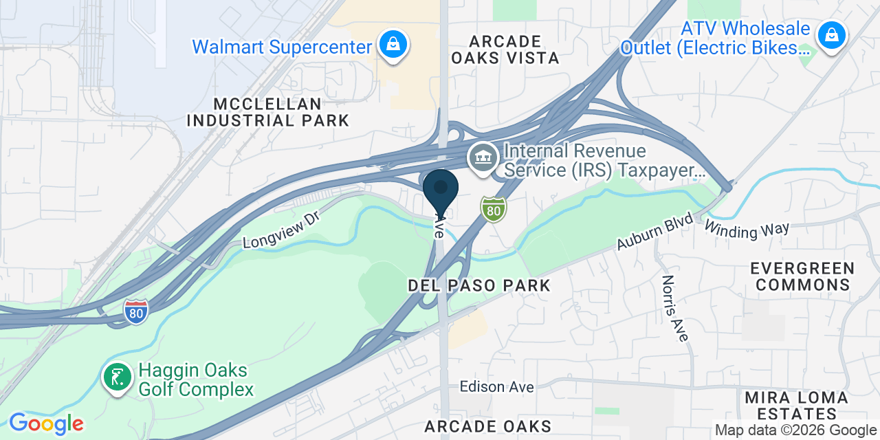 Map showing North Highlands, Sacramento County, CA