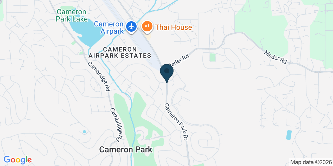Map showing Cameron Park, El Dorado County, CA
