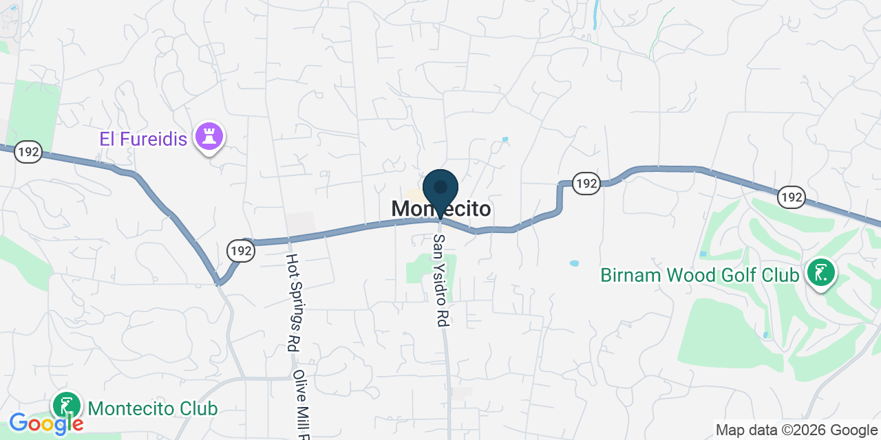 Map showing Montecito, Santa Barbara County, CA