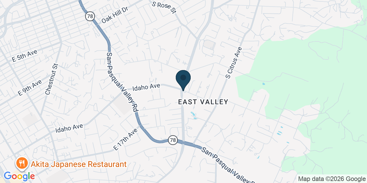 Map showing Escondido, San Diego County, CA