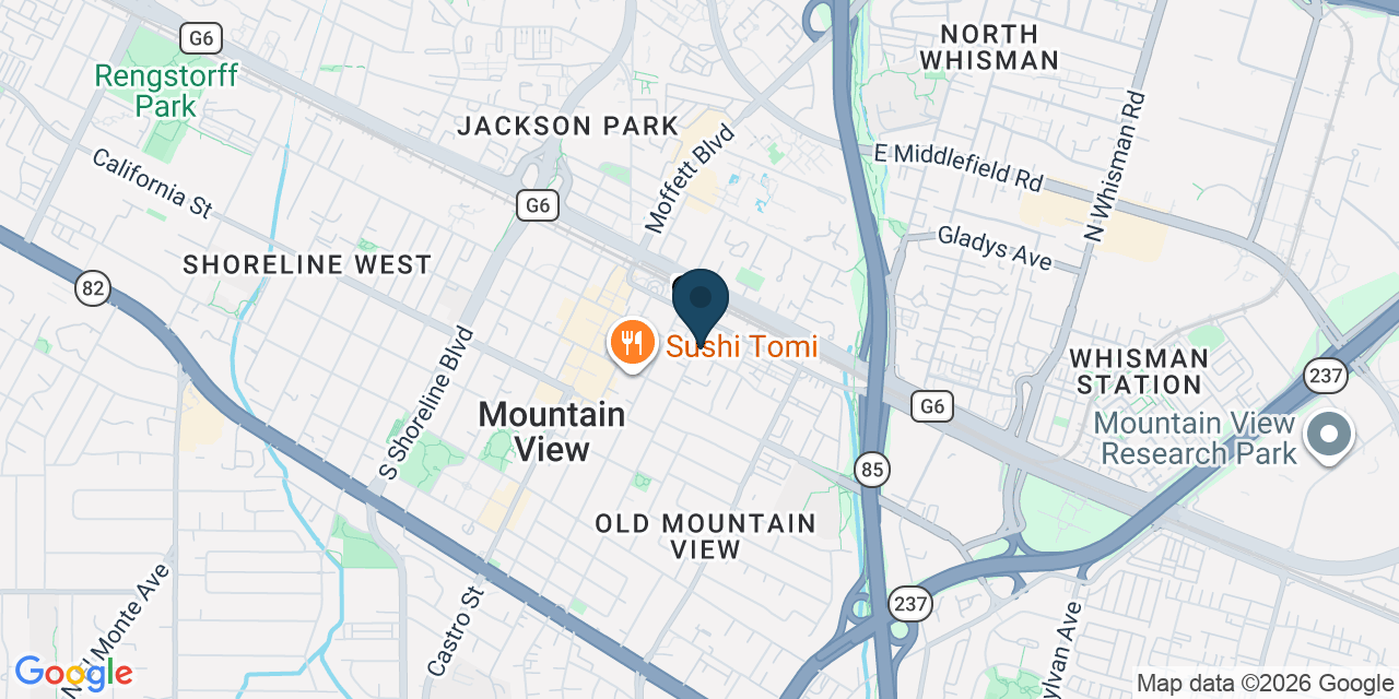 Map showing Mountain View, Santa Clara County, CA