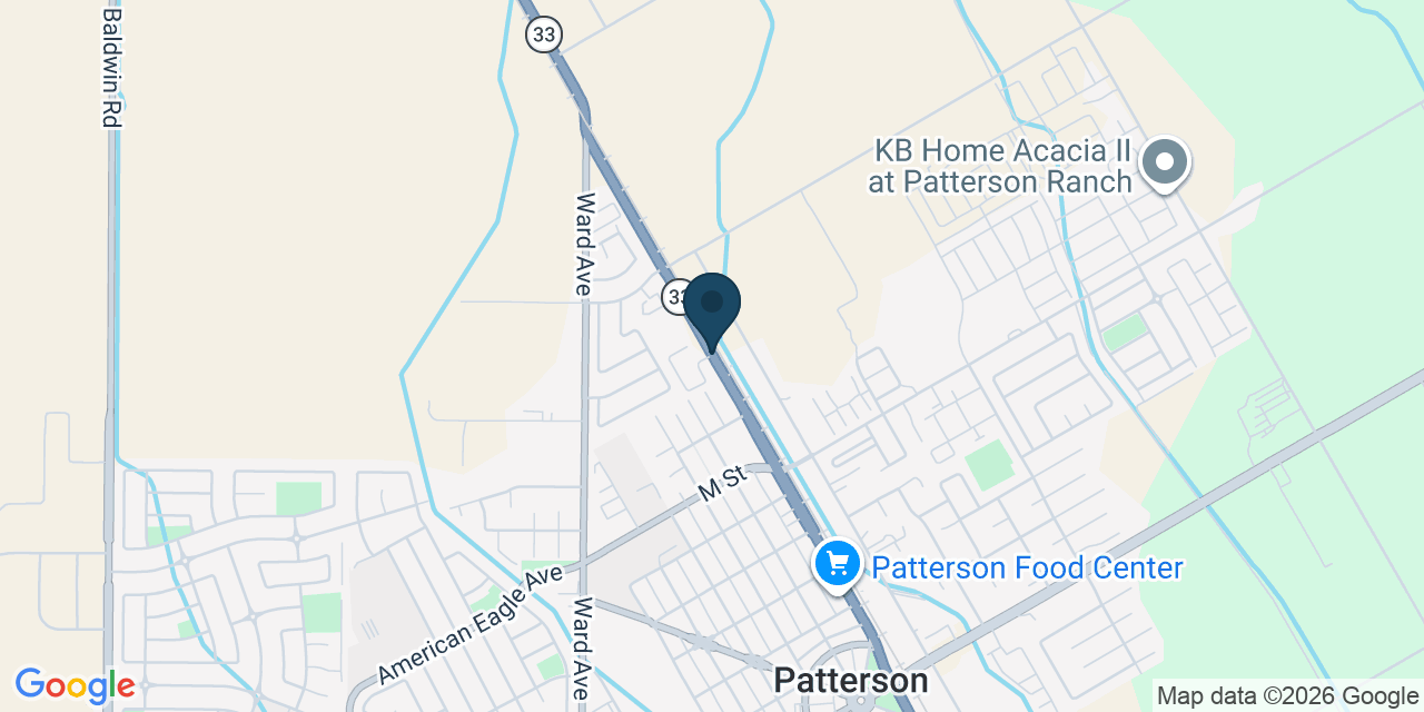 Map showing Patterson, Stanislaus County, CA