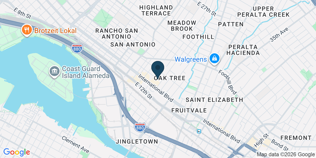 Map showing Oakland, Alameda County, CA