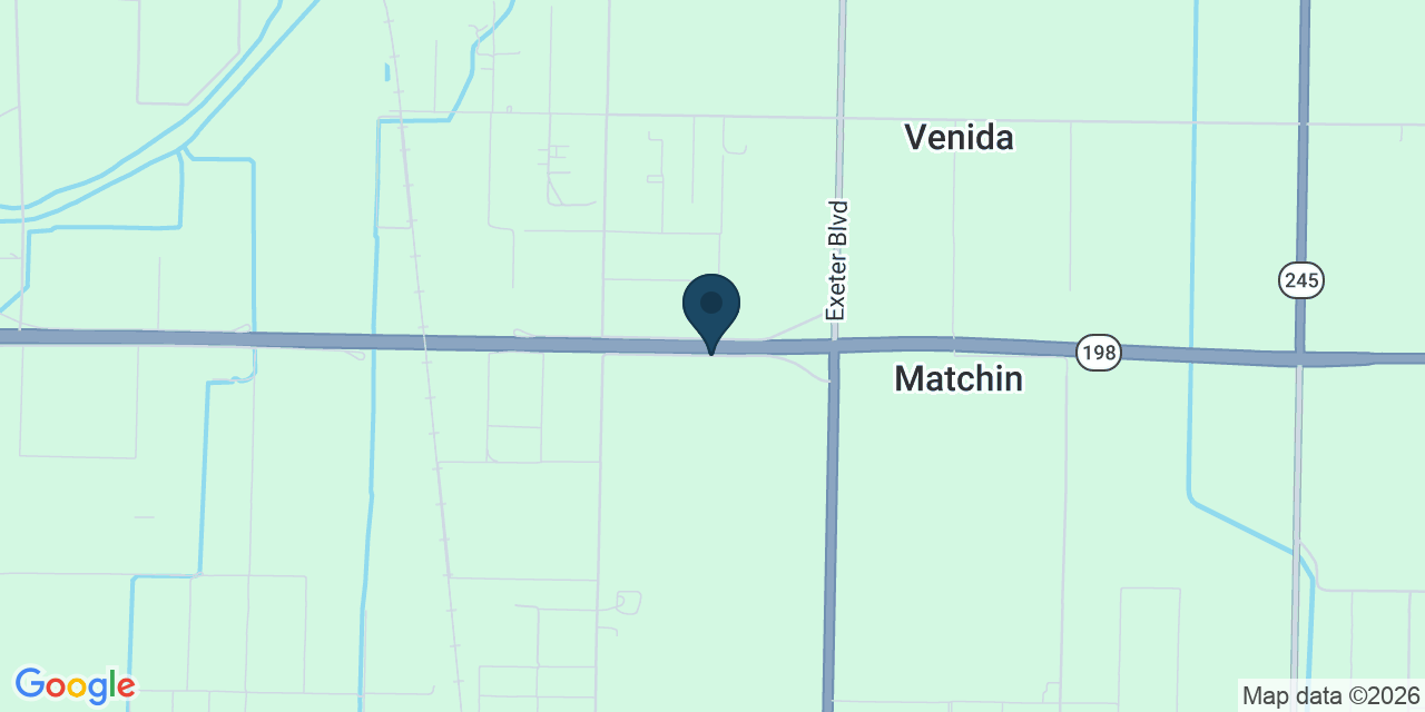 Map showing Tulare County, CA