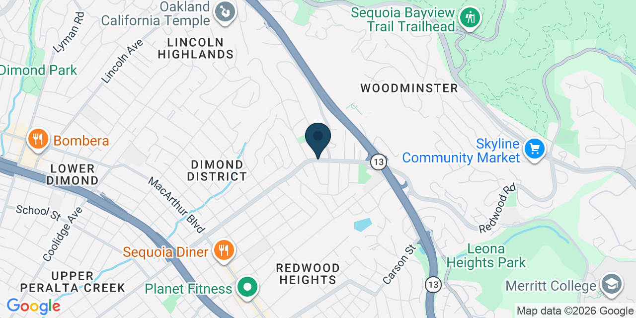 Map showing Oakland, Alameda County, CA