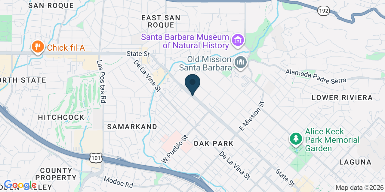 Map showing Santa Barbara County, CA