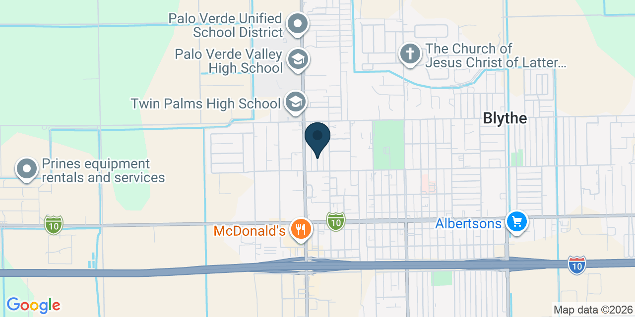 Map showing Blythe, Riverside County, CA