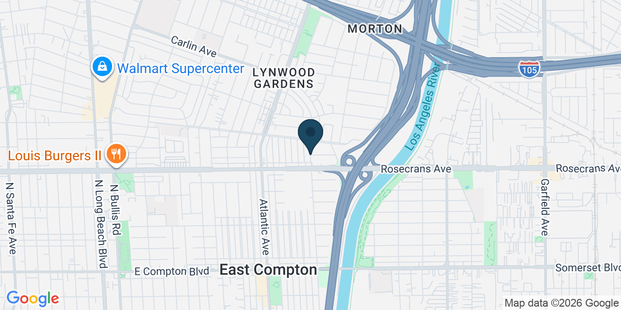 Map showing Compton, Los Angeles County, CA