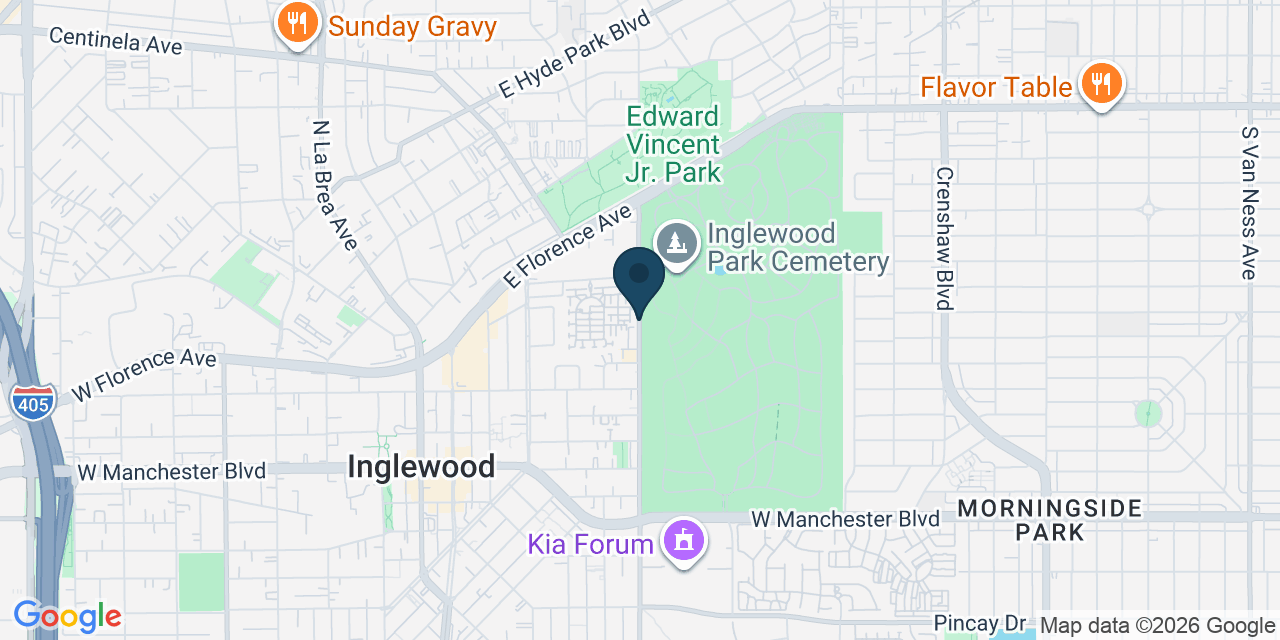 Map showing Inglewood, Los Angeles County, CA