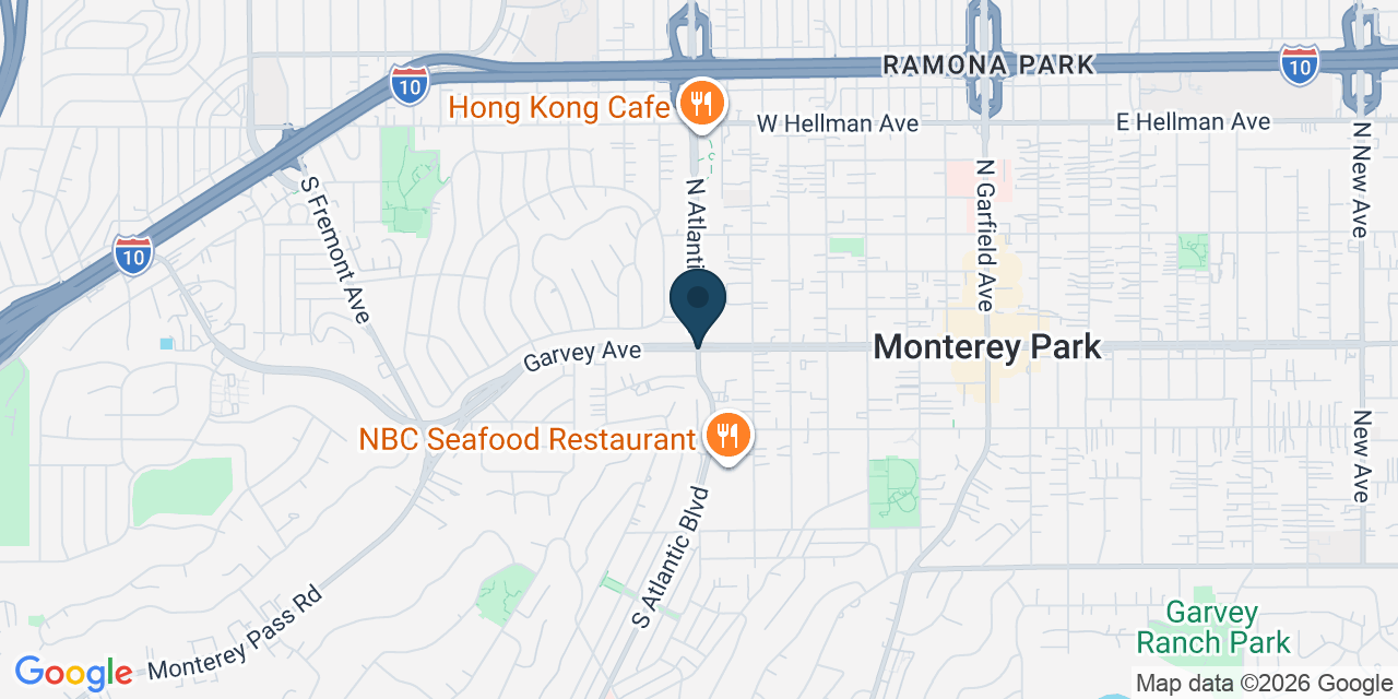 Map showing Monterey Park, Los Angeles County, CA