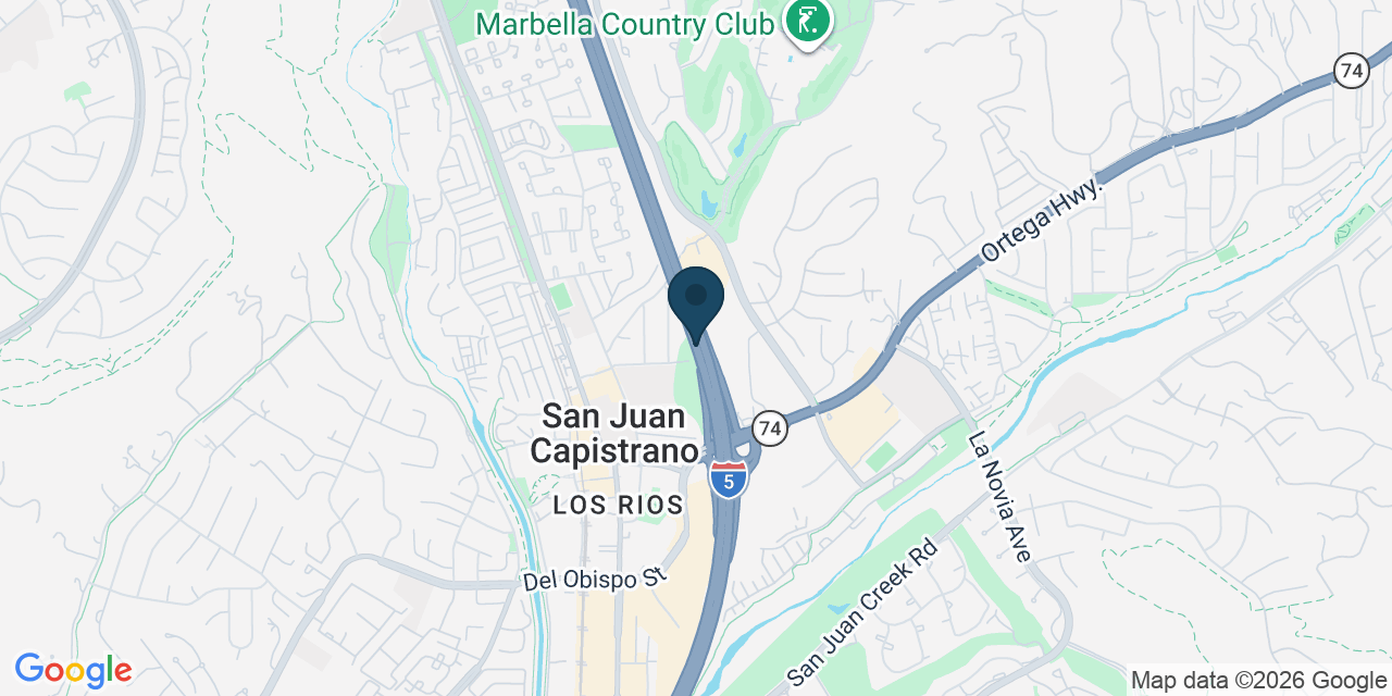 Map showing San Juan Capistrano, Orange County, CA