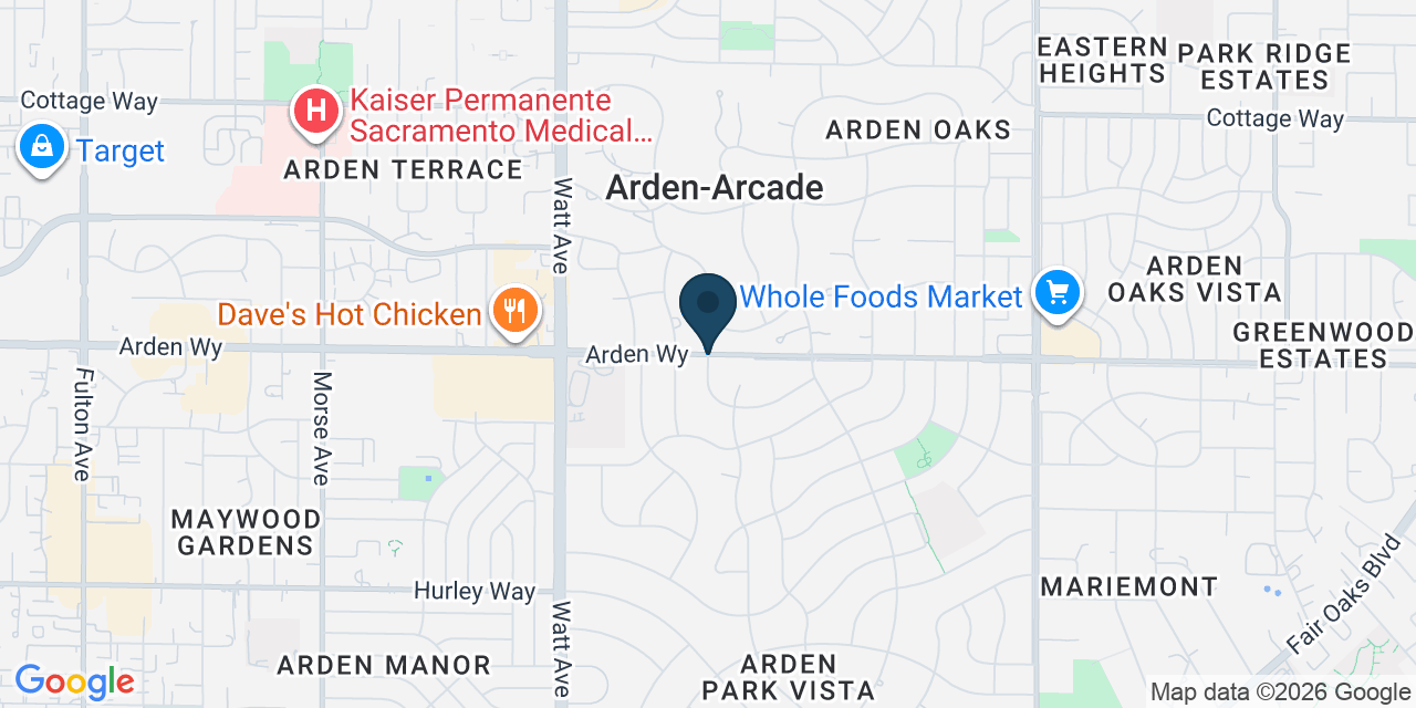 Map showing Arden-Arcade, Sacramento County, CA