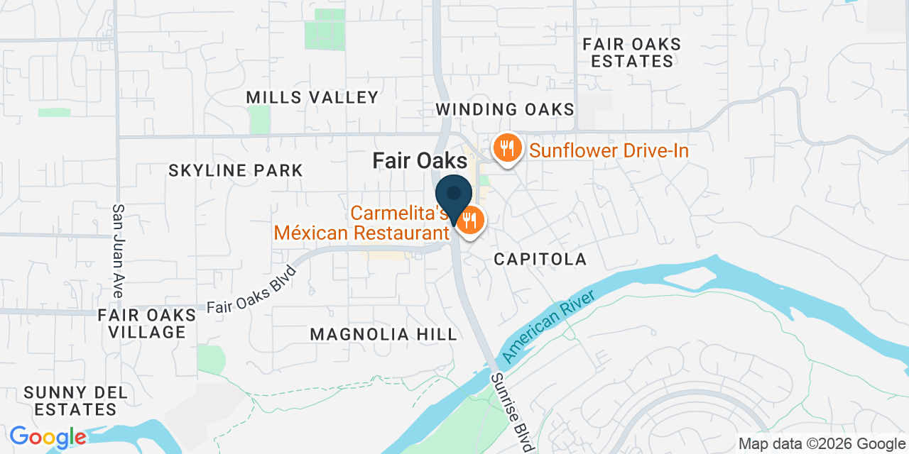 Map showing Fair Oaks, Sacramento County, CA