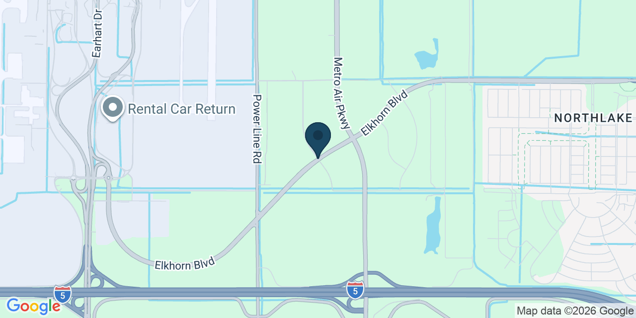 Map showing Metro Air Park, Sacramento County, CA