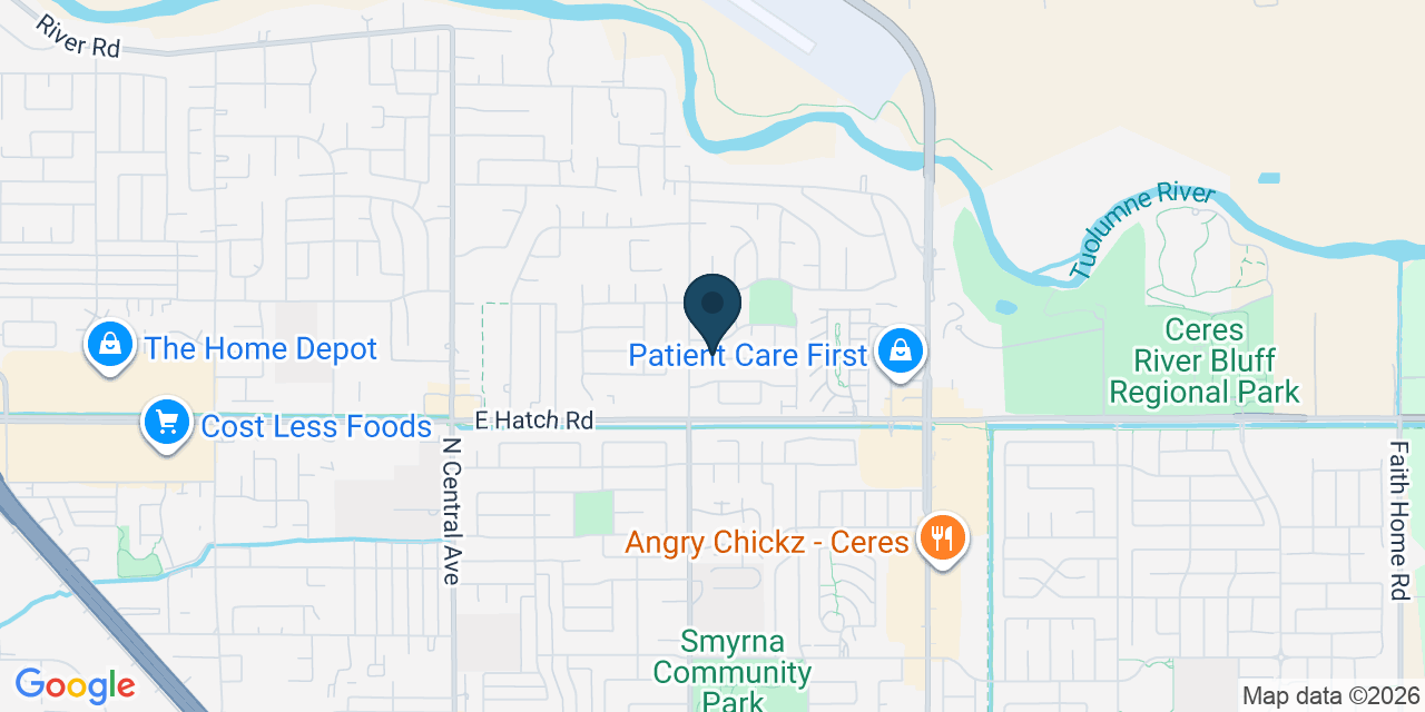 Map showing Ceres, Stanislaus County, CA