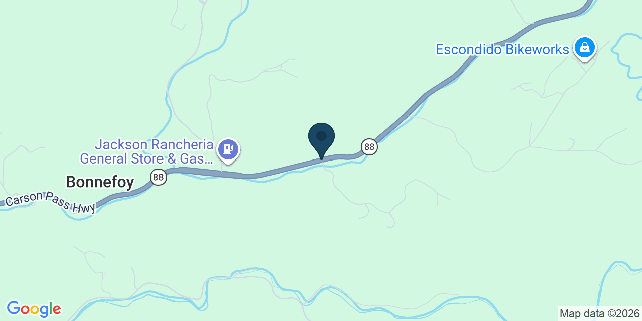Map showing Amador County, CA