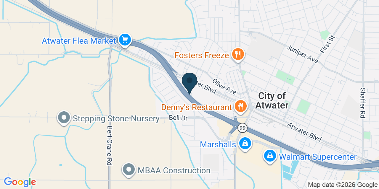 Map showing City of Atwater, Merced County, CA