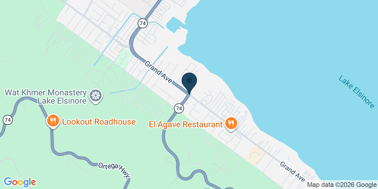 Map showing Lake Elsinore, Riverside County, CA